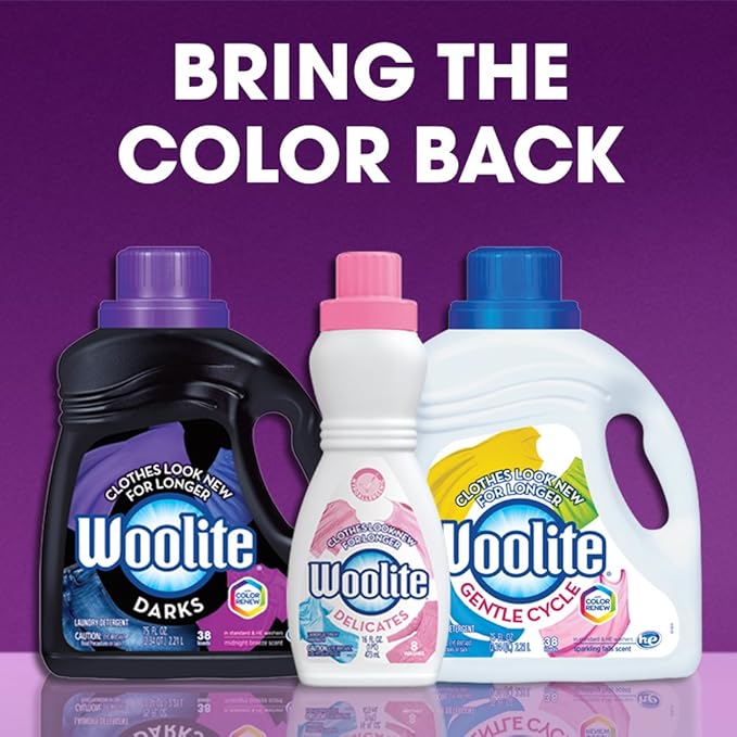 Woolite Delicates Liquid Laundry Detergent for Machine and Hand Wash – Gentle Care for Silk, Wool & Fine Fabrics, 16oz