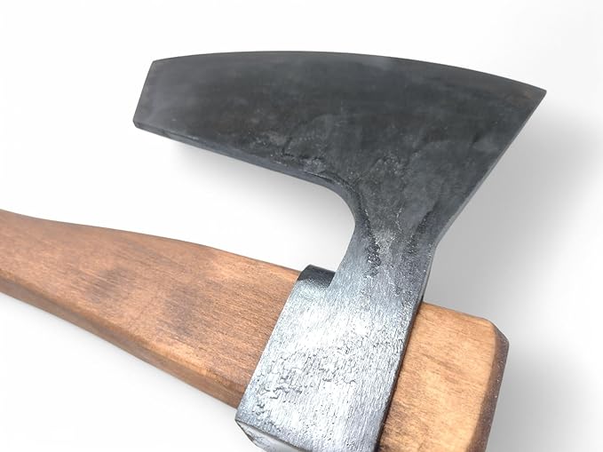 Hand-Forged Hewing Bearded Broad Axe – European Style | Timber Framing, Log Building & Woodworking Tool | Razor-Sharp High-Carbon Steel Blade with Offset Curved Beechwood Handle