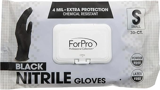 ForPro Disposable Nitrile Gloves, Chemical Resistant, Powder-Free, Latex-Free, Non-Sterile, Food Safe, 4 Mil