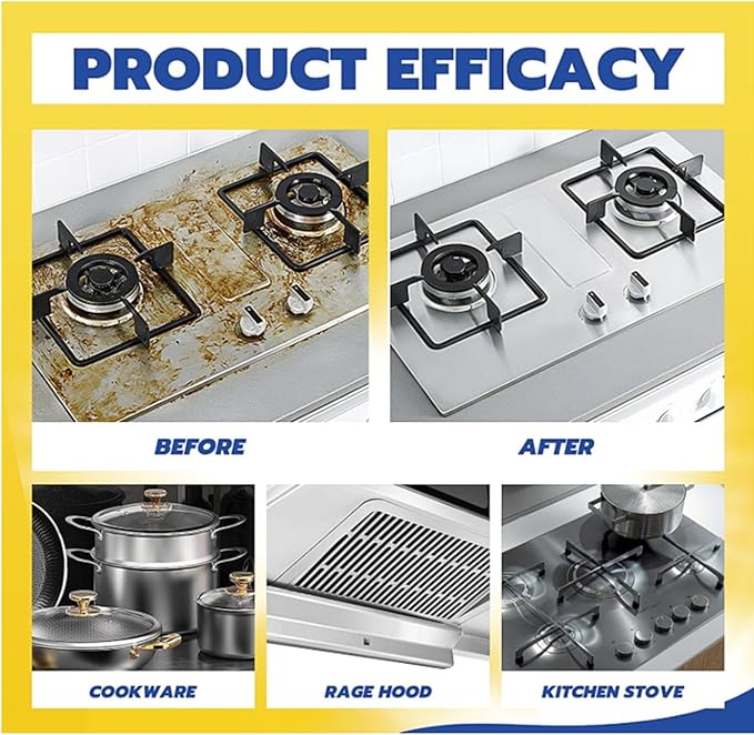 Heavy Oil Cleaner Stain-Effective Multi-Purpose Cleane for Heavy Oil Cleanup with Spray Nozzle Spray for Kitchen, Household, Oven, Stove, Range Hood, Sink (1PCS)