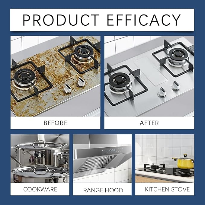 Range Hood & Stove Build Up Degreaser Cleaner, Duty Stove and Oven and Degreaser for Glass Tops, Oven Racks, BBQ Grills, Range Hoods and more