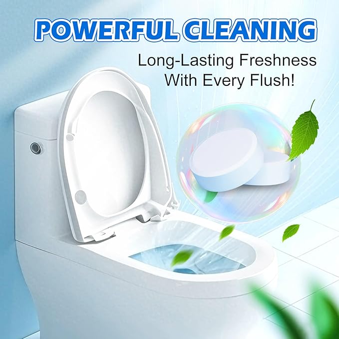 Automatic Toilet Bowl Cleaner Tablets–Fresh Scent,Long-Lasting Clean–Safe for Tanks&Pipes Deodorizing and Descaling –Bathroom Cleaner Against Tough Stains Keeps Bowl Clean Between Washes-50 PACK-1111