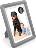 5x7 Picture Frame, Clear Acrylic Photo Frame with White Mat for 4x6 Photos, One-Piece Shatterproof Tool-Free Design, UV-Resistant Waterproof Tabletop Frame for Home Office Decor with 10-Year Warranty
