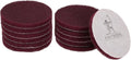 HARFINGTON 12pcs Scrubber Scouring Pads 400 Grits 4 Inch Drill Power Brush Hoop and Loop Surface Conditioning Disc Drill Scuffing Disc Scrub Pads for Home Kitchen Cleaning, Red