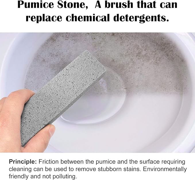 8 Pack Pumice Stone for Toilet Bowl Cleaning, Scouring Stick Remove Toilet Bowl Hard Water Rings, Calcium Buildup and Rust Suitable for Cleaning Toilet, Bathroom, Kitchen Sink, Grill（Gray