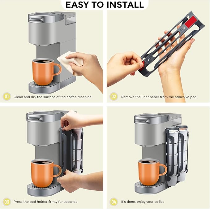 K Cup Holder for Keurig: Coffee Pod Holders for Counter Small Space - Kcup holders for Wall Mount (3, Pink)