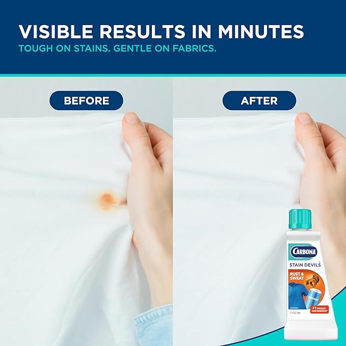 Carbona Stain Devils® #9 | Rust & Perspiration | Professional Strength Laundry Stain Remover | Multi-Fabric Cleaner | Safe On Skin & Washable Fabrics | 1.7 Fl Oz, 3 Pack