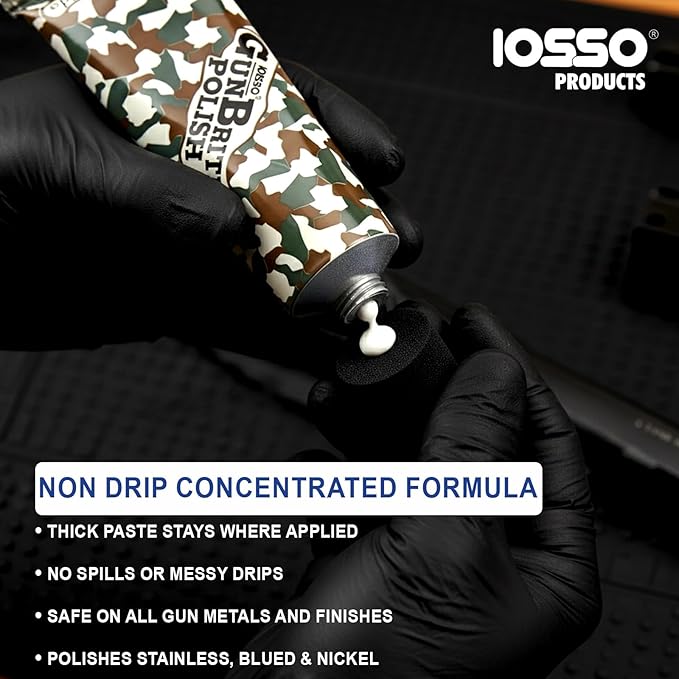 Iosso GunBrite Polish 10202 – Rust Remover and Polishing Cleaner for Guns & Metal – Safe for Stainless Steel, Bluing, Chrome, Nickel – Protective Gun Care Accessory 2 oz Tube – Made in USA