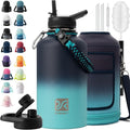 DYSANKY Insulated Water Bottle | Thickened Stainless Steel Vacuum Metal | Portable Sports Half Gallon Large Water Jug for Gym and Hiking with Straw, Carrier Bag, Handle Strap | BPA-Free 64 oz