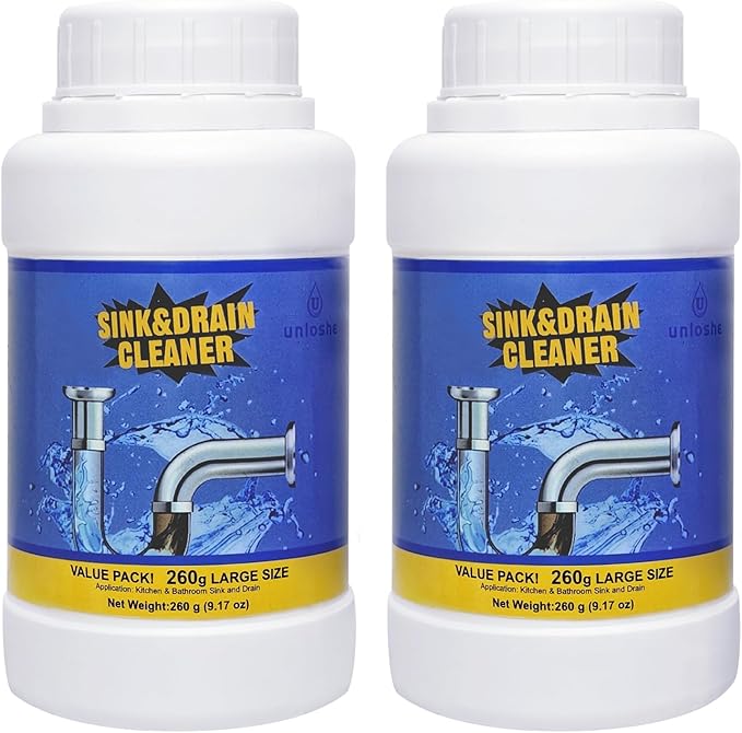 Sink Drain Cleaner, Powerful Pipeline Dredging Agent, Drain Clog Remover for Unclogs Bathroom and Kitchen Sinks, Drains (2PCS)