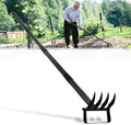 Garden Hoe Stirrup Hoe Weeding Tools, 2-in-1 Garden Hoe for Weeding with 62.6" Adjustable Handle, Heavy Duty Gardening Tools with 4 Tines for Weeding, Loosening, Digging and Cultivation