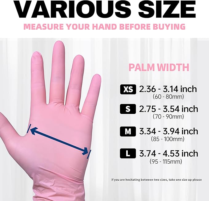 Beastek Nitrile Disposable Exam Gloves, 4Mil 100 Ct Powder-Free Latex-Free Food-Safe for Cooking Medical Esthetician, Orchid