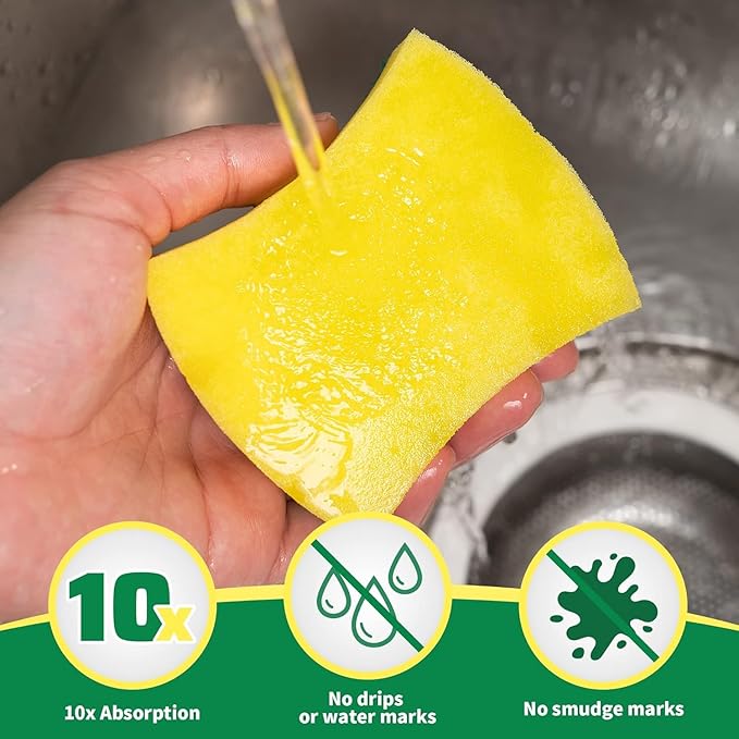 HOMERHYME Heavy Duty Sponges 60 Pack, Double-Side Scratch-Free Dish Sponges for Kitchen, Sturdy Multipurpose Cleaning Supplies for Home, Kitchen, Bathroom & Household