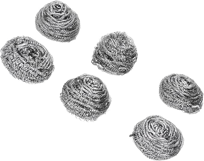 6Pcs Stainless Steel Scrubber Scrubbing Scouring for Kitchens Washing Scouring Pads Sticks Kitchen Tools