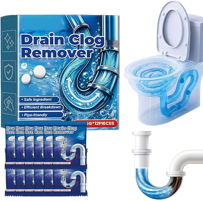 Strong Drain Effervescent Tablet, 2026 New Disposal Cleaner Tablets Eliminator Quickly Eliminates Odors, Sink Smell Effervescent Tablets, Sink Drain Cleaner for Sewer, Toilet and Septic Tank (1)