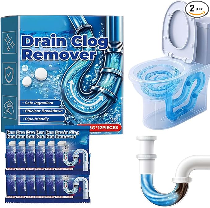 Strong Drain Effervescent Tablet, 2026 New Disposal Cleaner Tablets Eliminator Quickly Eliminates Odors, Sink Smell Effervescent Tablets, Sink Drain Cleaner for Sewer, Toilet and Septic Tank (2)