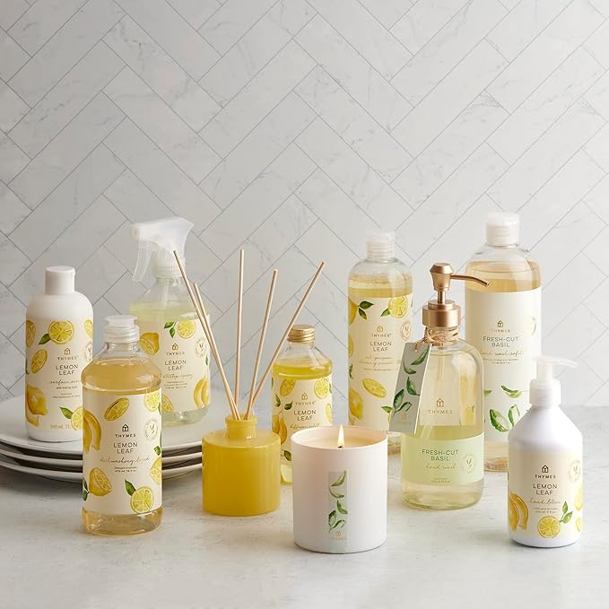 Thymes Countertop Spray - Counter Cleaner Spray - Household Cleaning Supplies (Lemon Leaf, 16.5 fl oz) (Pack of 2)