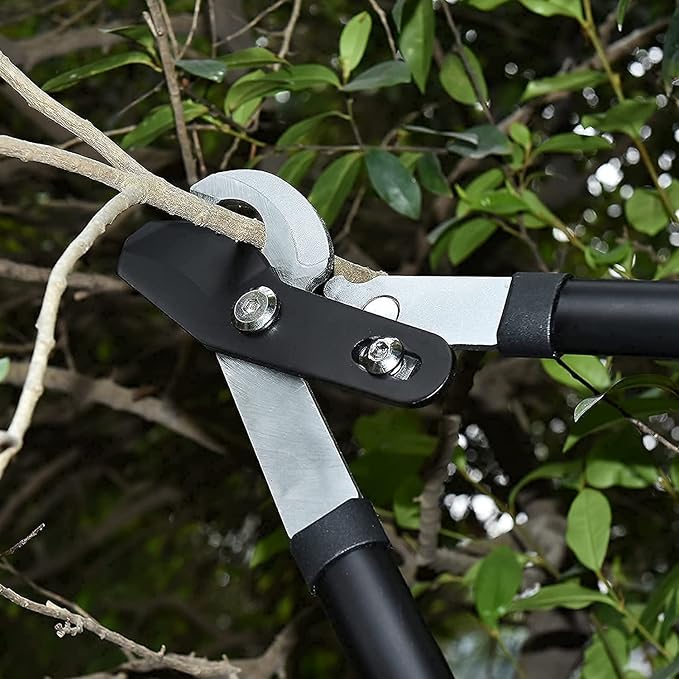 Kapoo Bypass Lopper with Compound Action, Chops Thick Branches with Ease, 30 Inch Tree Trimmer, 1.75" Cutting Capacity Tree Pruner B03 Red, Black