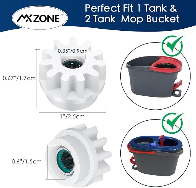 Pedal Bearing Replacement Compatible with O Cedar Mop Bucket, One Way Clutch Gear Sprockets Repair Spin Mop and Bucket, Mop Gears, 2 Packs