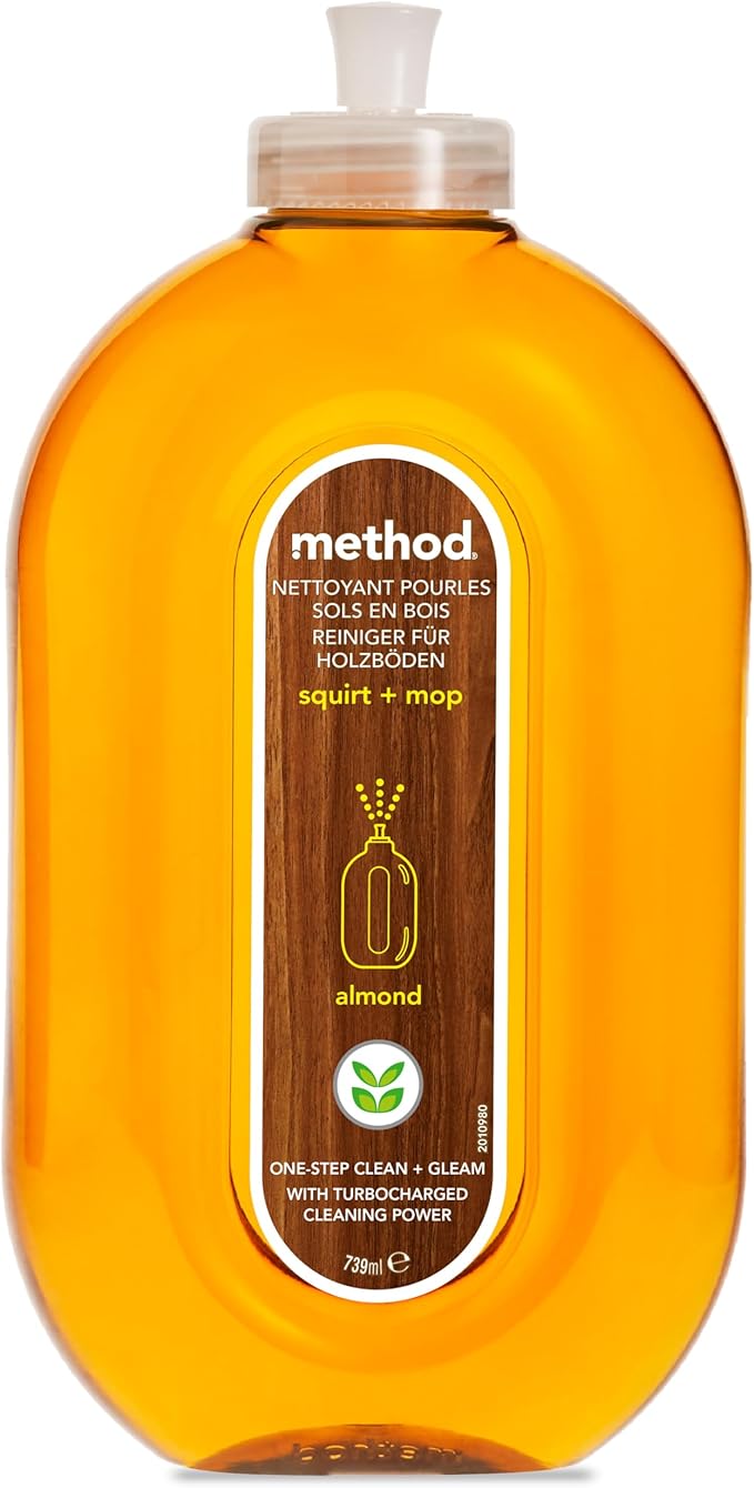 method 1 x 739ml Wood Floor Cleaner for Radiant Shine Fresh Almond Scent Thorough Cleaning