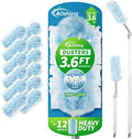 Oshang 12 Pack Disposable Heavy Duty Duster Refills - 43" Extendable Handle, Compatible with Swiffer - Dusters for Cleaning Ceiling Fans, Blinds, Furniture & High Corners