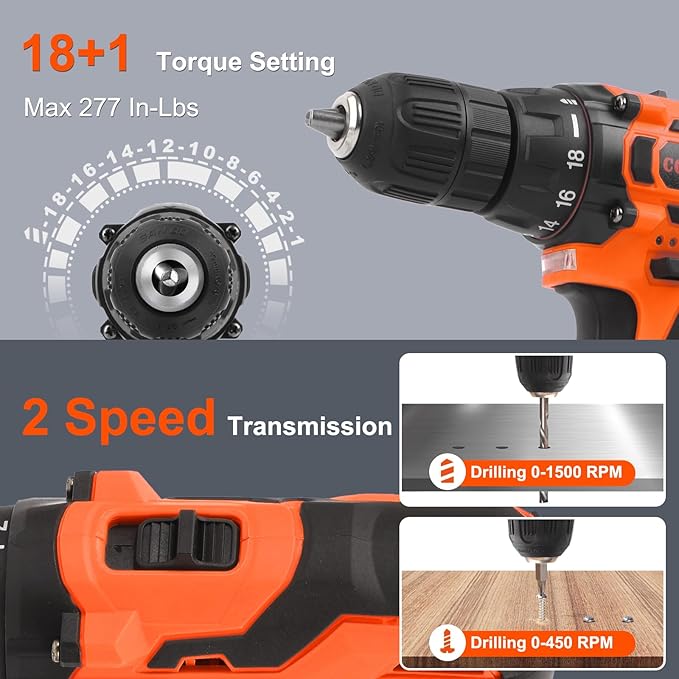 COMOWARE 12V Cordless Drill Set, 169Pcs Hand Tool Set with Cordless Drill Driver, Complete Repair Tool Kit for Men, Storage Bag, Ideal for Office, Garden, Dorm and DIY Project