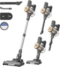 Hivroo N17 Cordless Vacuum Cleaner, Upgraded Lightweight Stick Vacuum for Home, 45mins Runtime, Powerful Suction, Self-Standing, Anti-tangle, Rechargeable Vacuum for Hard Floor Carpets Pet Hair (Gold)