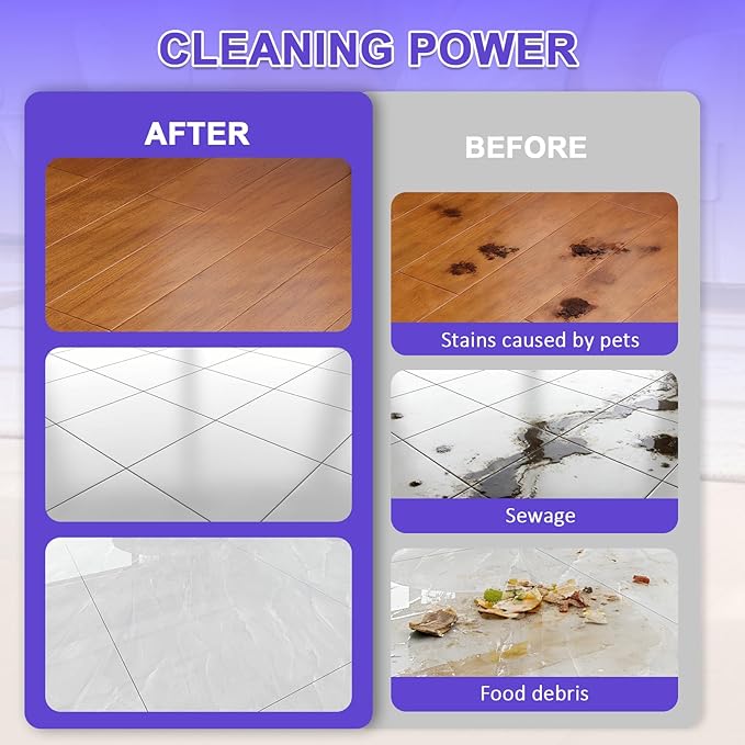 Floor Cleaning Solution Compatible With Dreame Cleaning Solution, Low Foam & No Residue, Floor Cleaner for All Robot Vacuum Cleaners and Wireless Wet Dry Dual-Use Vacuum Cleaners (Lavender, Total 1 L)