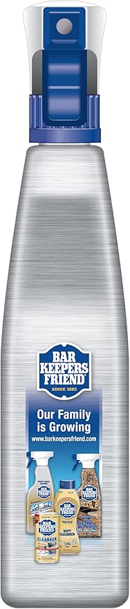 Bar Keepers Friend Stainless Steel Cleaner Spray (25.4 oz) + Microfiber Cloth - Removes Fingerprints and Grime Without Dulling