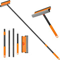 JEHONN Window Squeegee for Home Cleaning, 2-in-1 Car Windshield Washer Kit with Extension Pole 54.5 inches, Extendable Shower Glass Cleaner Tool for Mirror Auto Truck (Long & Short Handle Included)