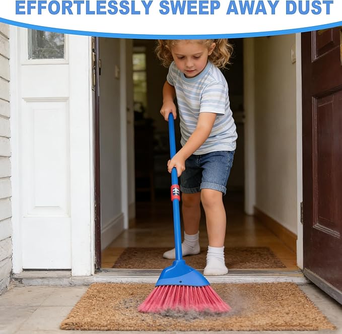 Small Broom-Indoor or Outdoor Portable Broom with Adjustable Handle, Cleaning Little Helper for Housekeeping,Office,Working Desk,Pet Nest
