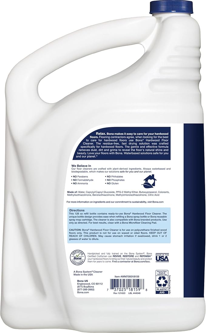 Bona Hardwood Floor Cleaner Refill, 4 pack