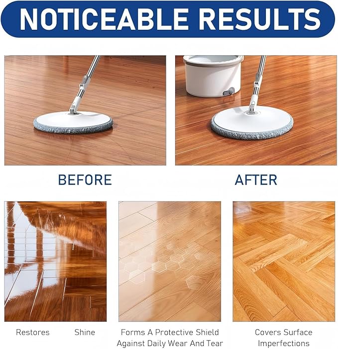 2Pcs Floor Restore Cleaner, Floor Restore, High Solid Content Floor Polish For Shine Renewal & Protective Layer, Quick-Drying Protective Finish For Tile, Shine Wood