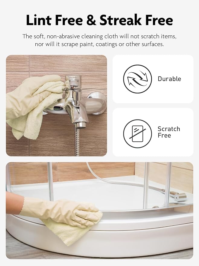 Fantasticlean Microfiber Cleaning Cloth Roll -40 Pack, Tear Away Microfiber Towels, 12" x 12", Reusable, Washable, Scratch Free, Ultra Absorbent Dishcloth for All-Around Cleaning Supplies (Beige)