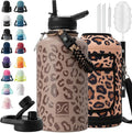 DYSANKY Insulated Water Bottle | Thickened Stainless Steel Vacuum Metal | Portable Sports Half Gallon Large Water Jug for Gym and Hiking with Straw, Carrier Bag, Handle Strap | BPA-Free 64 oz