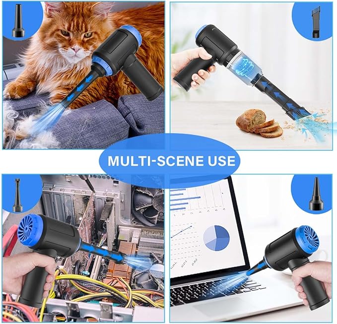 Meudeen Air Duster - Computer Vacuum Cleaner - for Keyboard Cleaning - Cordless Canned Air - 110000RPM Powerful PC Cleaner(VC08)