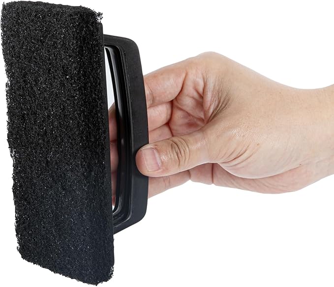 Restaurantware RW Clean 6 Inch x 3.5 Inch Scouring Pads 10 Multi Purpose Scrub Pads - Non Abrasive Heavy Duty Black Nylon Scrub Pads For Cleaning For Cleaning Or Scrubbing