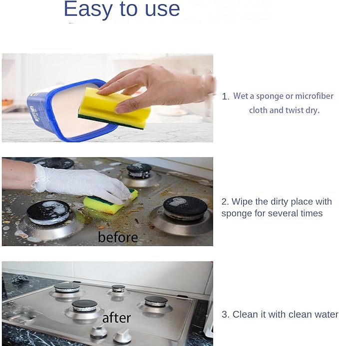 Powerful Stainless Steel Cookware Cleaning Paste 500g, Multi-purpose Household Kitchen Cleaner Tools, Washing Pot Bottom Scale Cream Detergent, Cookware Cleaner