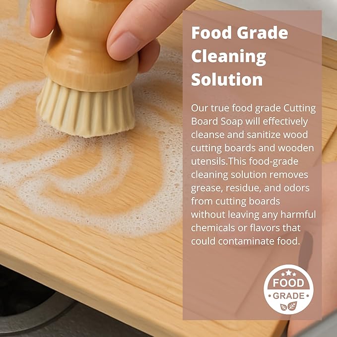 Specialist Board Cutting Board Cleaning Kit by the Block & Board Company | Food Grade Soap & Oil | Cleans & Restores Wood, Butcher Block, Countertop & Utensils | 2 Piece Set