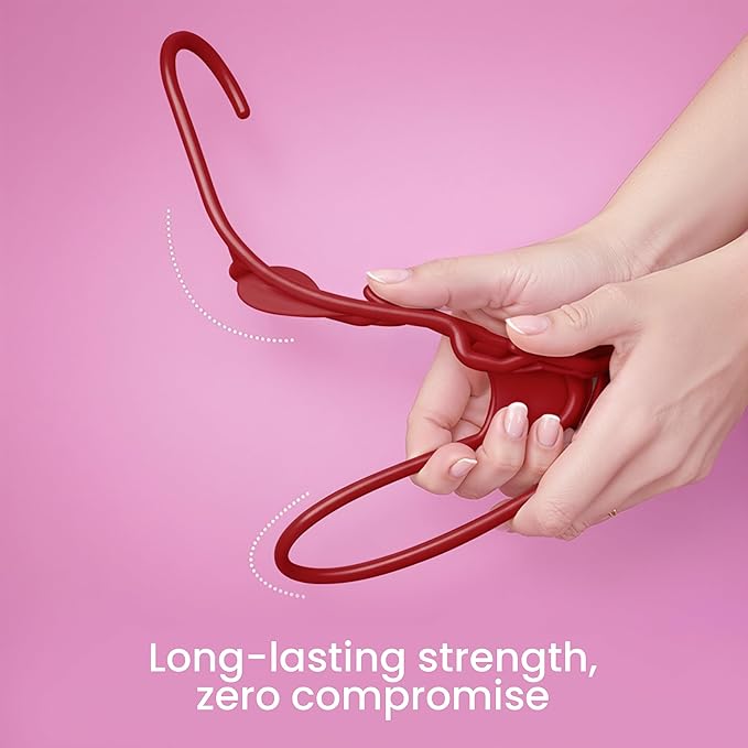 Utopia Home Plastic Hangers 50 Pack - Perfect Space Saving Clothes Hanger - Durable and Strong - Perfect Closet Organizers with Shoulder Grooves (Red)