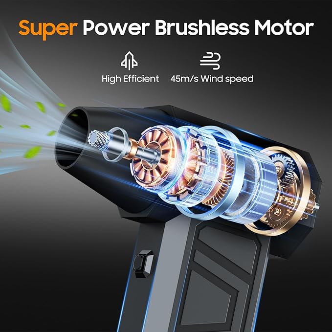 Compressed Air Duster, 130,000RPM Super Power Electric Air Duster, 3-Gear Adjustable Mini Blower, Replacing Compressed Air Cans, Dust Blower for Car, House, Outdoor or Campfires, Valentine's Day Gifts
