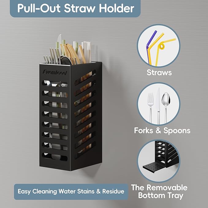 Magnetic Cup Holder for Fridge for 20/30/40 oz Stanley Tumblers Water Bottle Holders & Lid Hook Organizers 2 Pack with Straw Accessories Storage (6 Cups, 10 Hooks)
