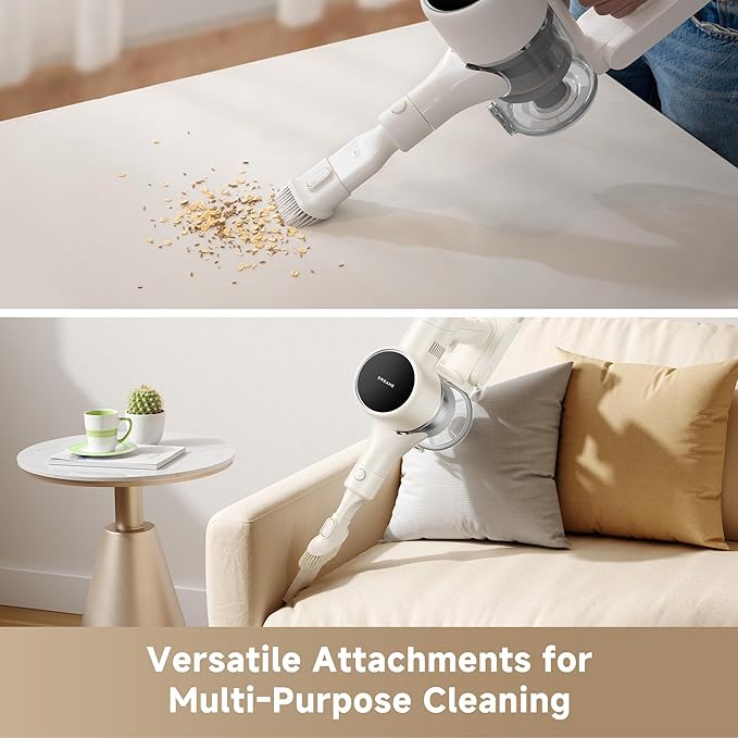 DREAME Cordless Vacuum Cleaner R10 Pure, 120AW Powerful Suction, Stick Vacuum Cleaner for Home, Anti-Tangle, LED Headlights, Up to 60 Mins Runtime, Lightweight for Carpet, Hard Floor, Pet Hair