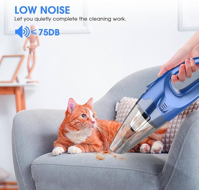 YOOHI Handheld Vacuum Cordless Rechargeable – 6000Pa Mini Hand Held Vacuum, LED Light, 20–25 Mins Runtime, USB Charging, 500ML Cup – Lightweight Small Vacuum Cleaner Cordless for Car/Office/Home