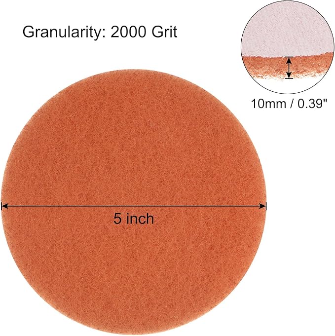 HARFINGTON 15pcs Drill Power Brush 5 inch Tile Scrubber Scouring Pads 2000 Grit for Bathroom Kitchen Household Cleaning