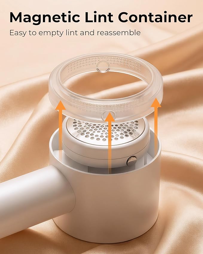 Fabric Shaver, 2 in 1 Rechargeable Sweater Shaver with Lint Roller, Magnetic Cap, Digital Display, 2 Extra Blades, Defuzzer for Clothing Furniture Couch