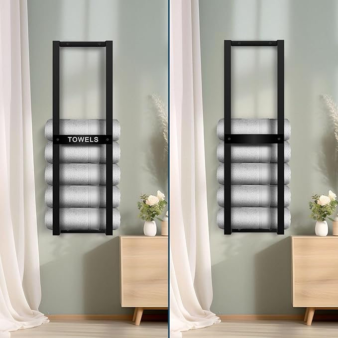 Towel Rack for Rolled Towels, Wall Mounted Bathroom Towel Rack, Wall Mounted 31 inch, Towel Rack for Rolled Towels for Modern Storage