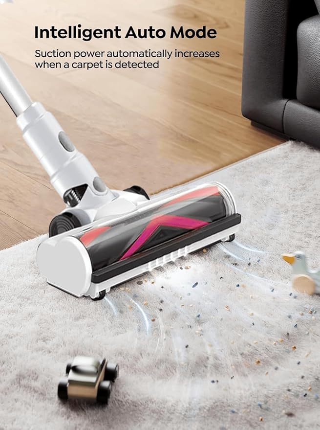 VYKLO Cordless Vacuum Cleaner, 600W 55Kpa 70Mins Stick Vacuum Cleaners for Home, AUTO Dust Detection/LED Touch Display, Rechargeable Wall Mount, Wireless Handheld Vacuum for Pet Hair/Carpet/Hard Floor
