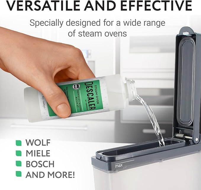 IMPRESA Steam Oven Descaling Solution - 8 Fl Oz Steam Oven Cleaner & Descaler - Compatible with Wolf, Miele, Thermador, Gaggenau, Bosch & Smeg