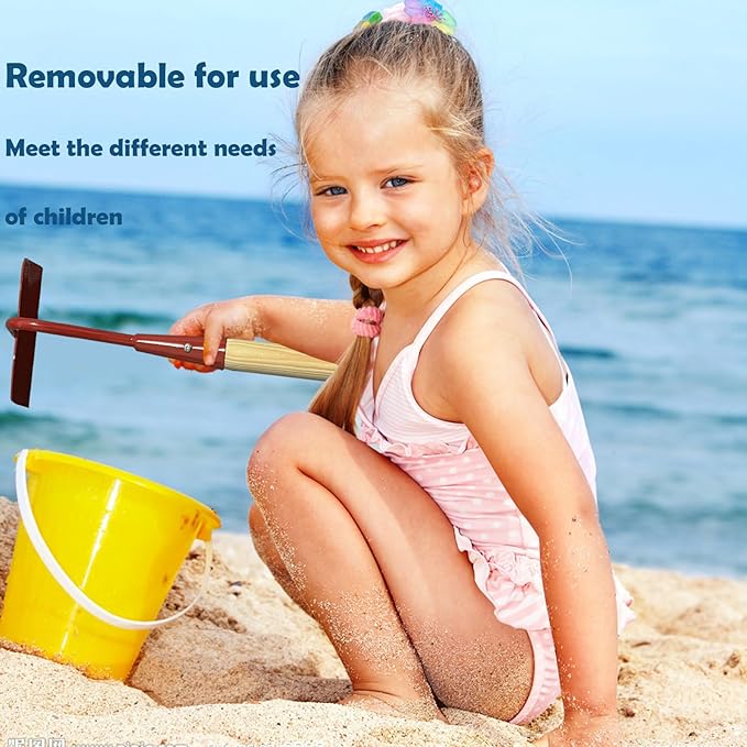 Kids Garden Lawn Hoe-Small Wooden Handle Hoe with Metal Head, 31 inches/ 79 cm Length, for Kids Garden Labor Tool (Red)